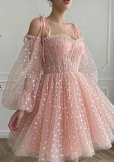 A-line Princess Sweetheart Homecoming Dress with Pleated Sequins - 27Dress